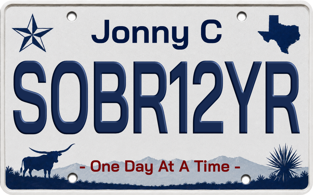 Custom Sobriety License Plate Chip | Personalized Recovery Keepsake – All 50 States
