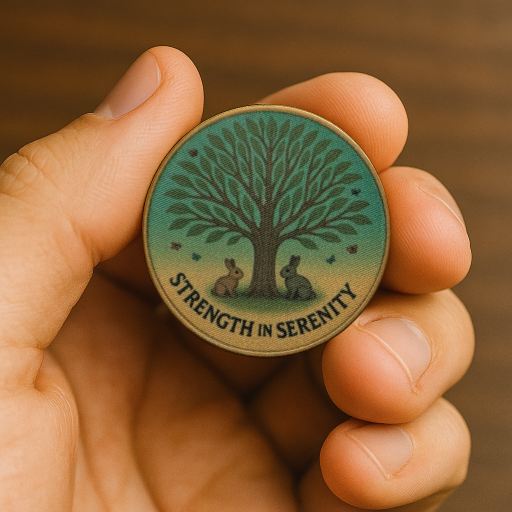 Tree of Life AA Recovery Chip – “Strength in Serenity” & “Rooted in Recovery” Double-Sided Token
