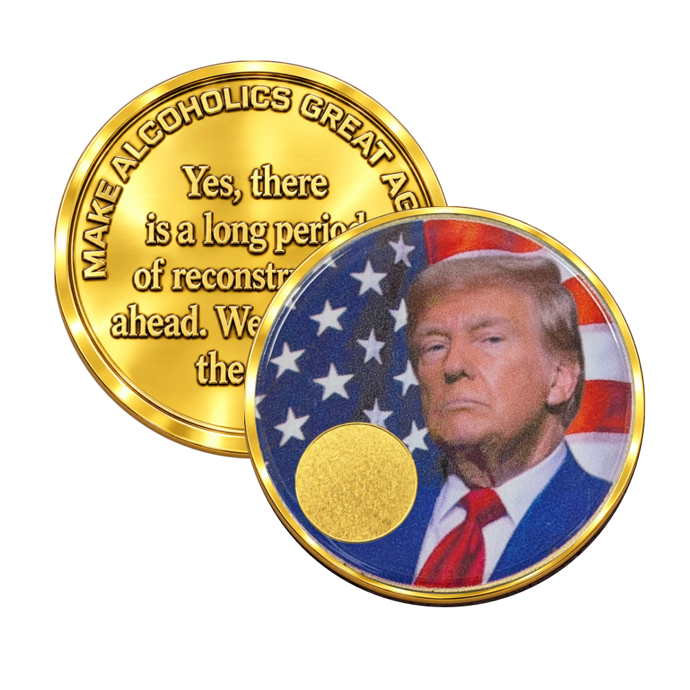 Donald Trump Yearly AA Sobriety Medallion – Recovery Anniversary Coin