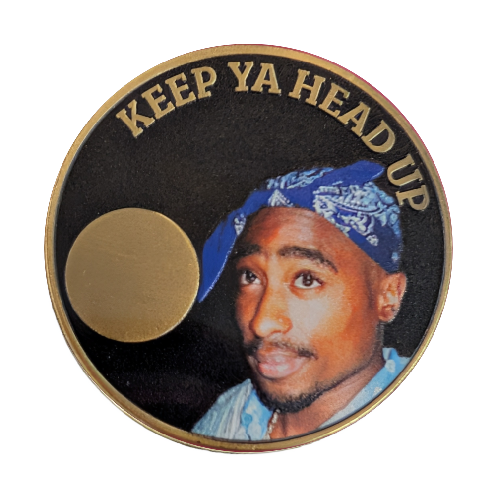 Tupac AA Recovery Medallion..Keep Ya Head Up – Custom Engraving Available on Back