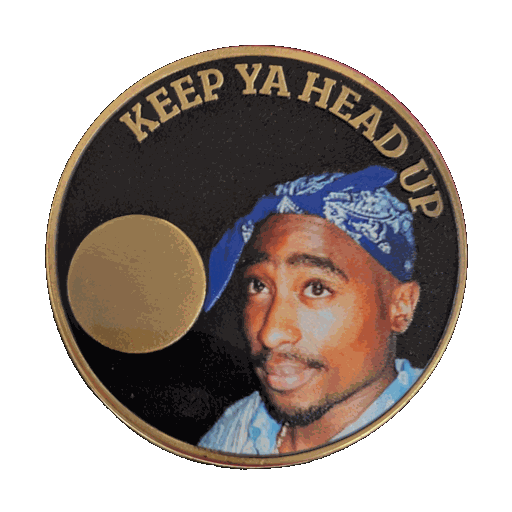 Tupac AA Recovery Medallion..Keep Ya Head Up – Custom Engraving Available on Back