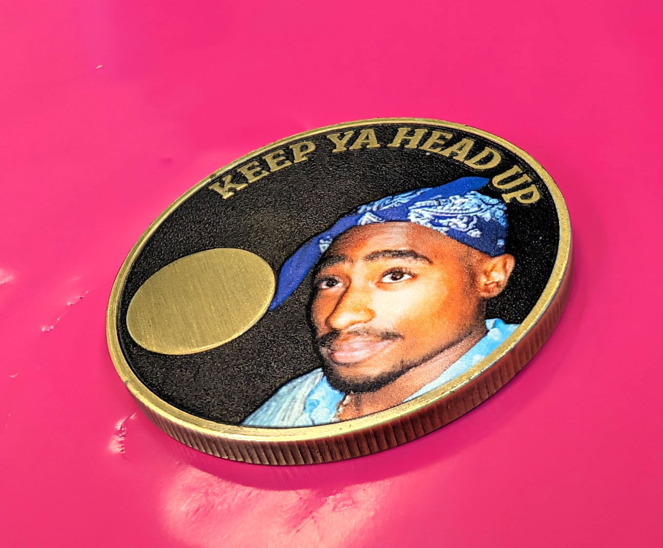 Tupac AA Recovery Medallion..Keep Ya Head Up – Custom Engraving Available on Back