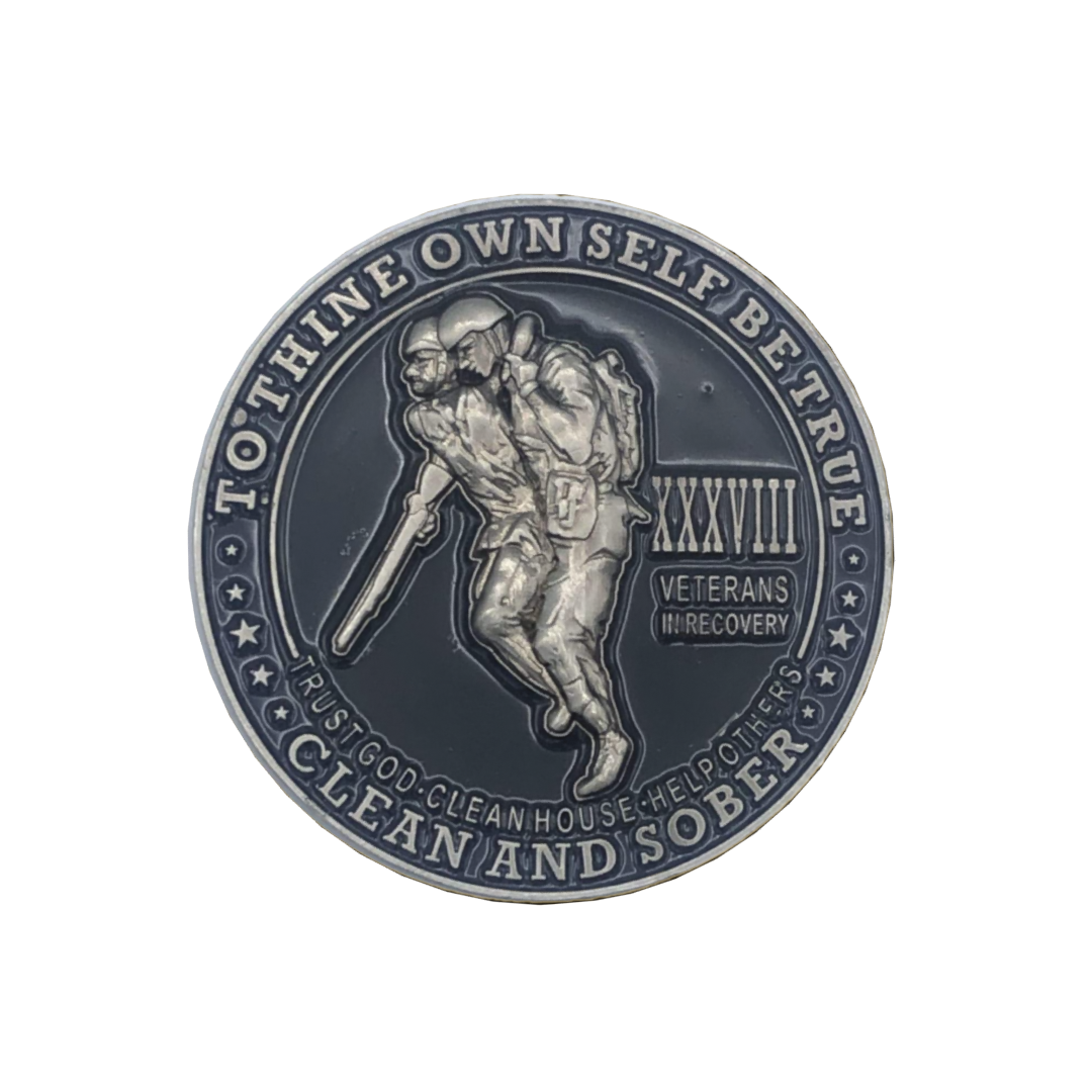 Veterans in Recovery AA Coin 24hrs-11months Sobriety Chip