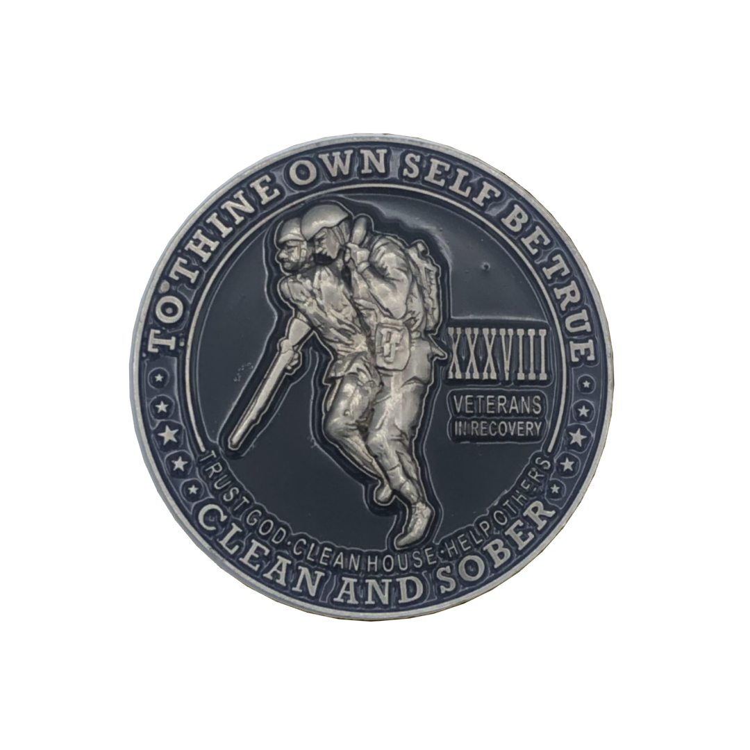 Veterans in Recovery AA Coin 24hrs-11months Sobriety Chip
