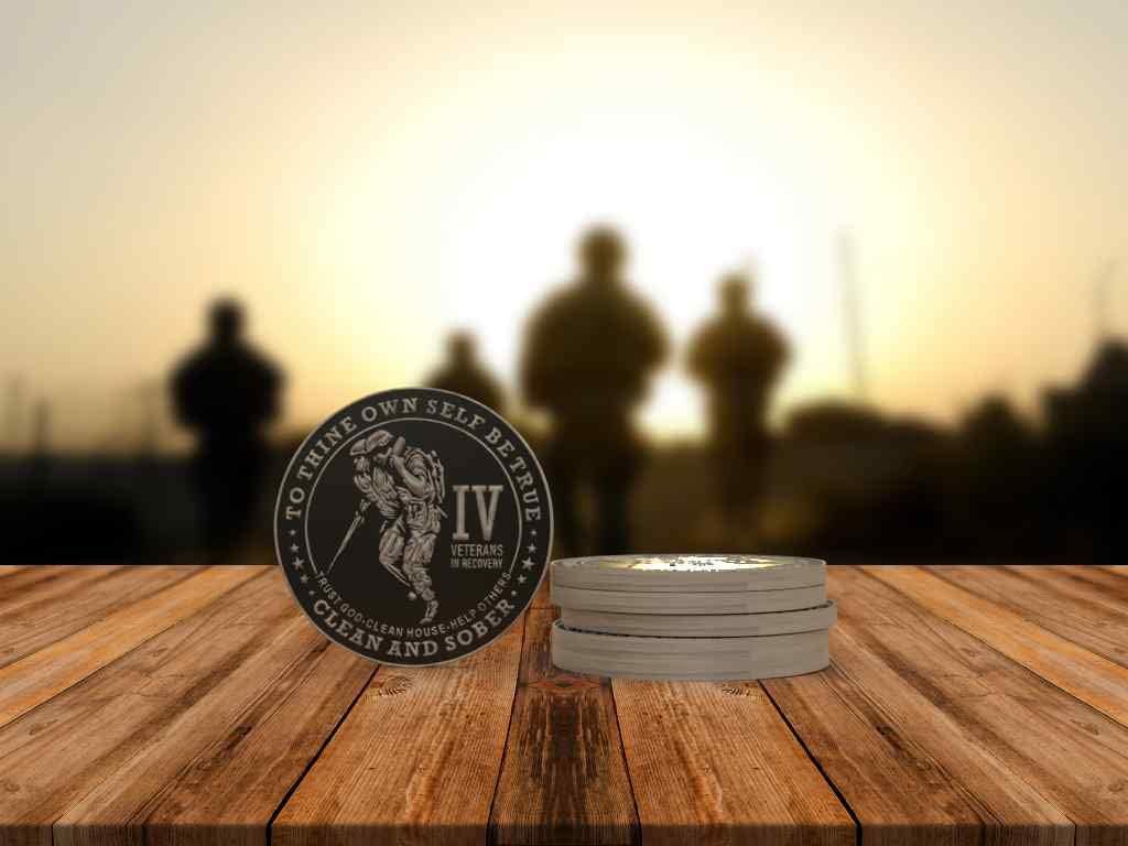 Veterans in Recovery AA Coin 1-60yrs Sobriety Chip
