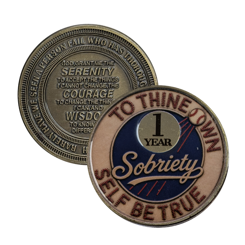 Vintage Dodger Style AA Sobriety Coin
