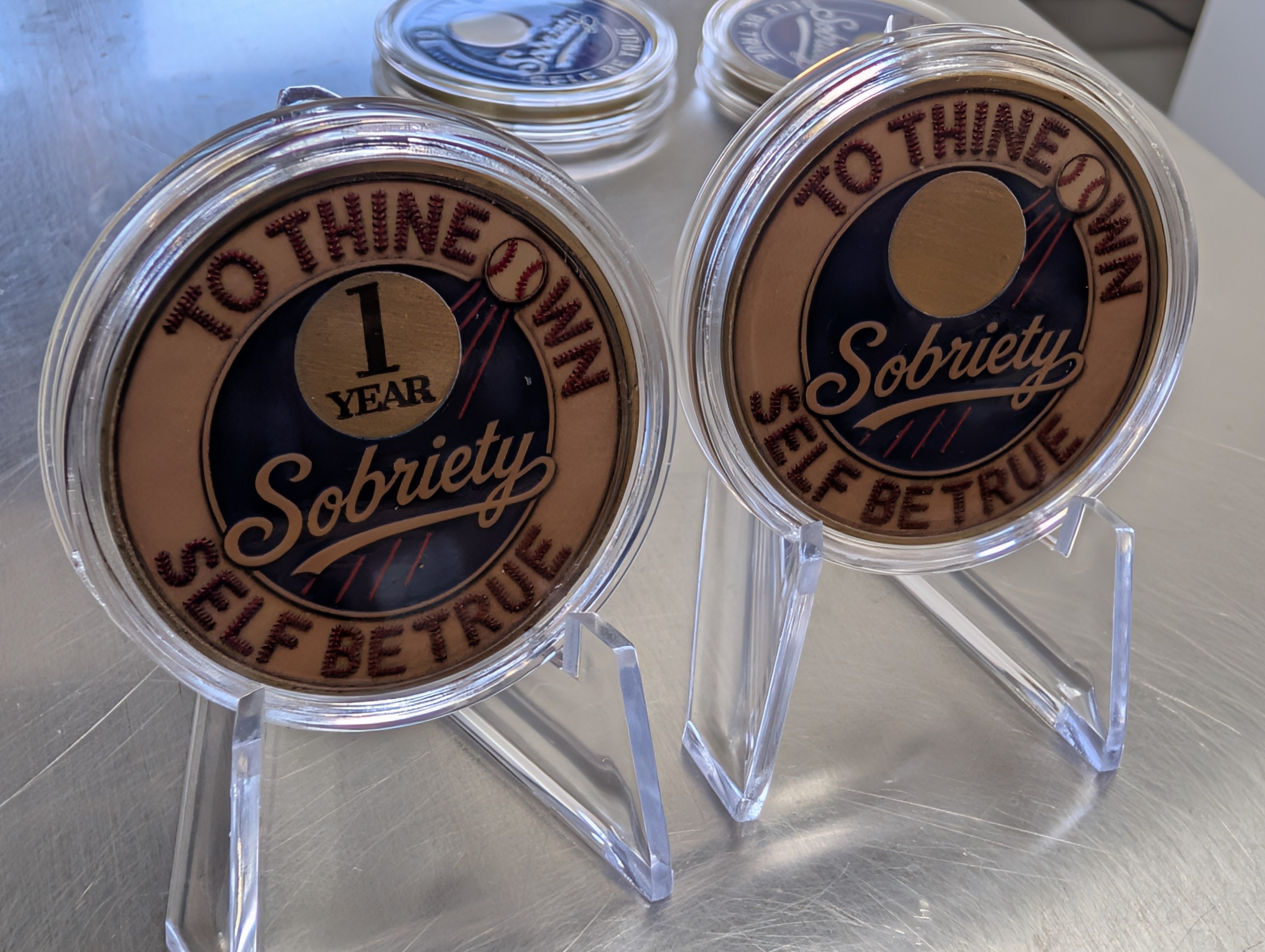 Vintage Dodger Style AA Sobriety Coin