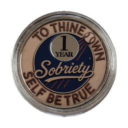 Vintage Dodger Style AA Sobriety Coin