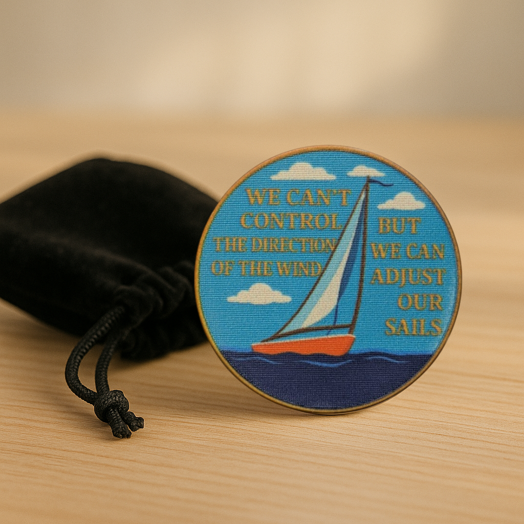 We Can’t Control Wind AA Chip – Double-Sided Wendell-Inspired Sobriety Token