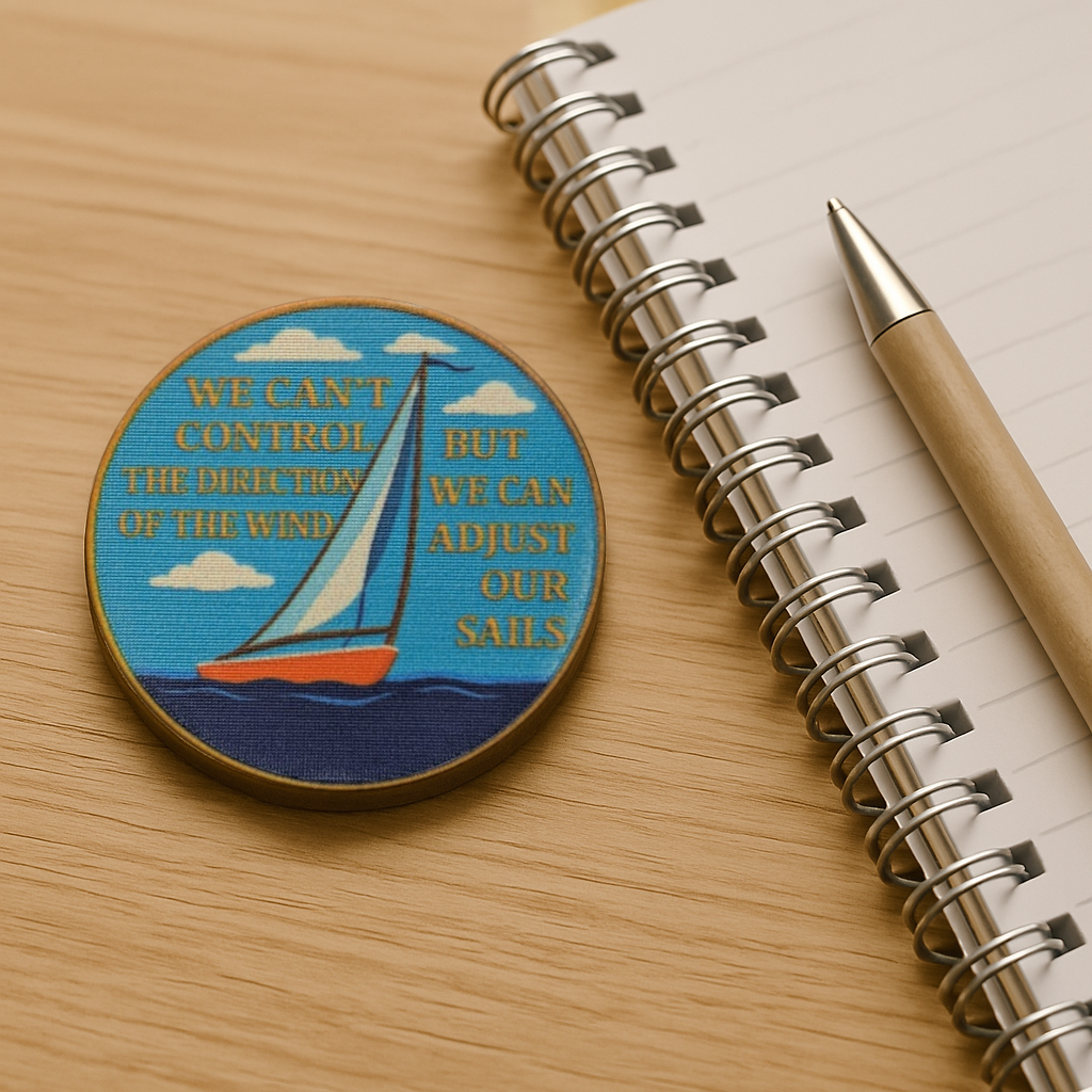 We Can’t Control Wind AA Chip – Double-Sided Wendell-Inspired Sobriety Token