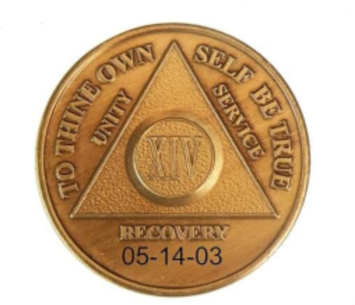 Bronze AA Coin 24hr-60yrs Sobriety Chip