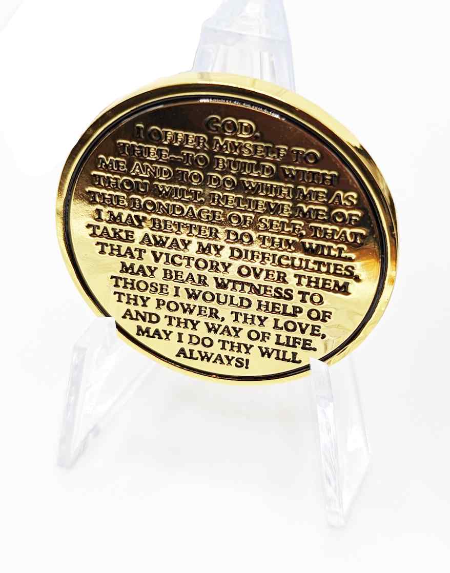 18 Month Whiner Medallion Unique Sobriety Gift 18 Months Clean and Sober Chip with Coin Capsule. Heavy Metal coin See Video