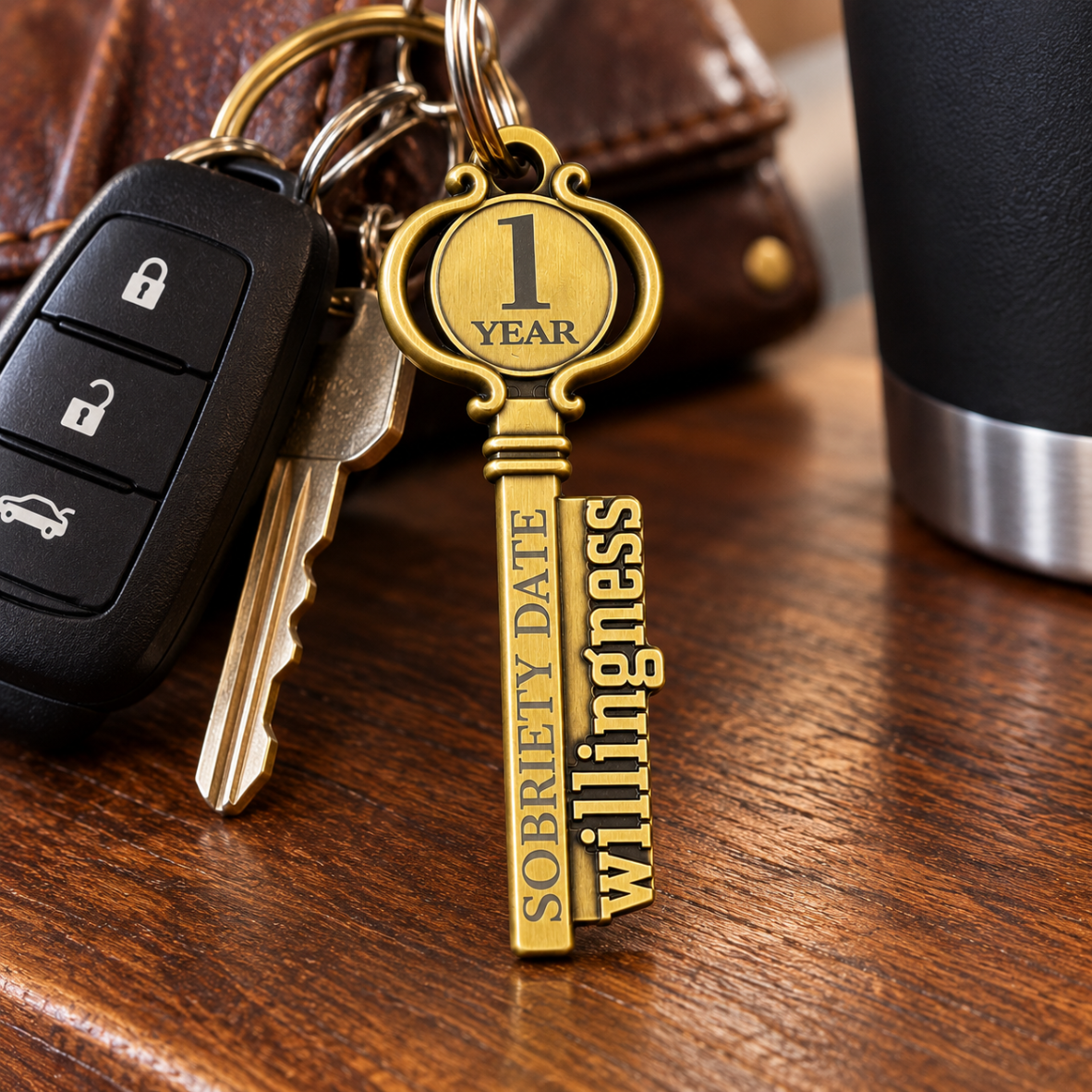 Personalized Willingness Key – Custom Engraved Sobriety Date, Name & Message | AA Recovery Gift