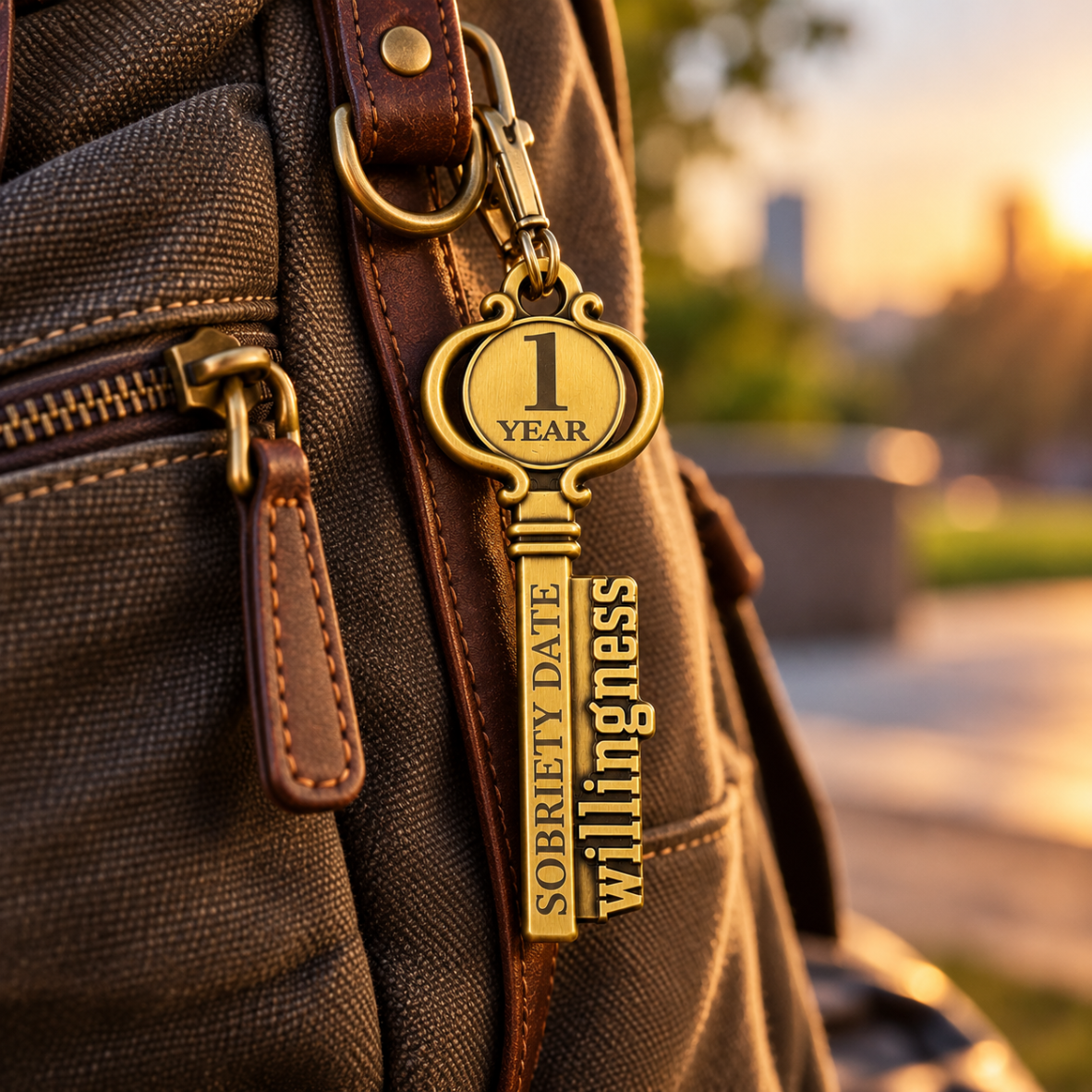 Personalized Willingness Key – Custom Engraved Sobriety Date, Name & Message | AA Recovery Gift