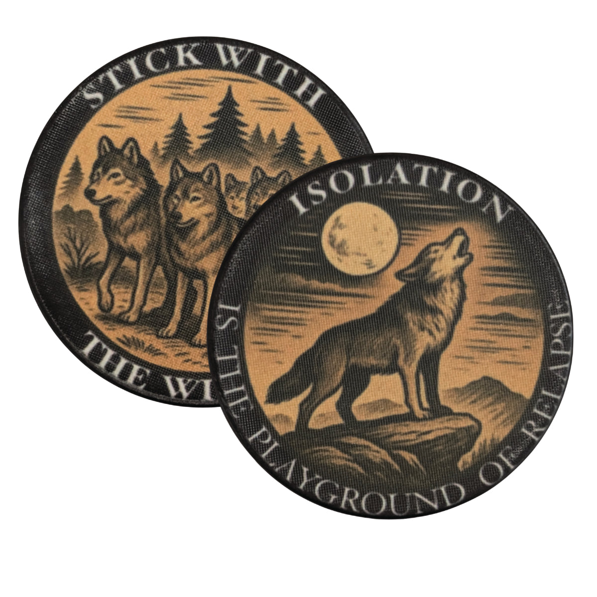 Wolf Pack Sobriety Chip – Stick with the Winners / Isolation Recovery Token