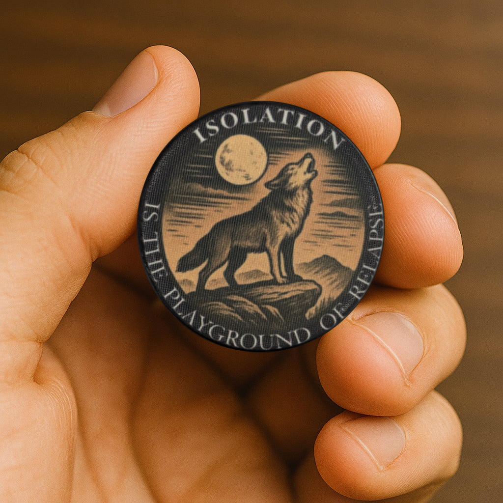Wolf Pack Sobriety Chip – Stick with the Winners / Isolation Recovery Token