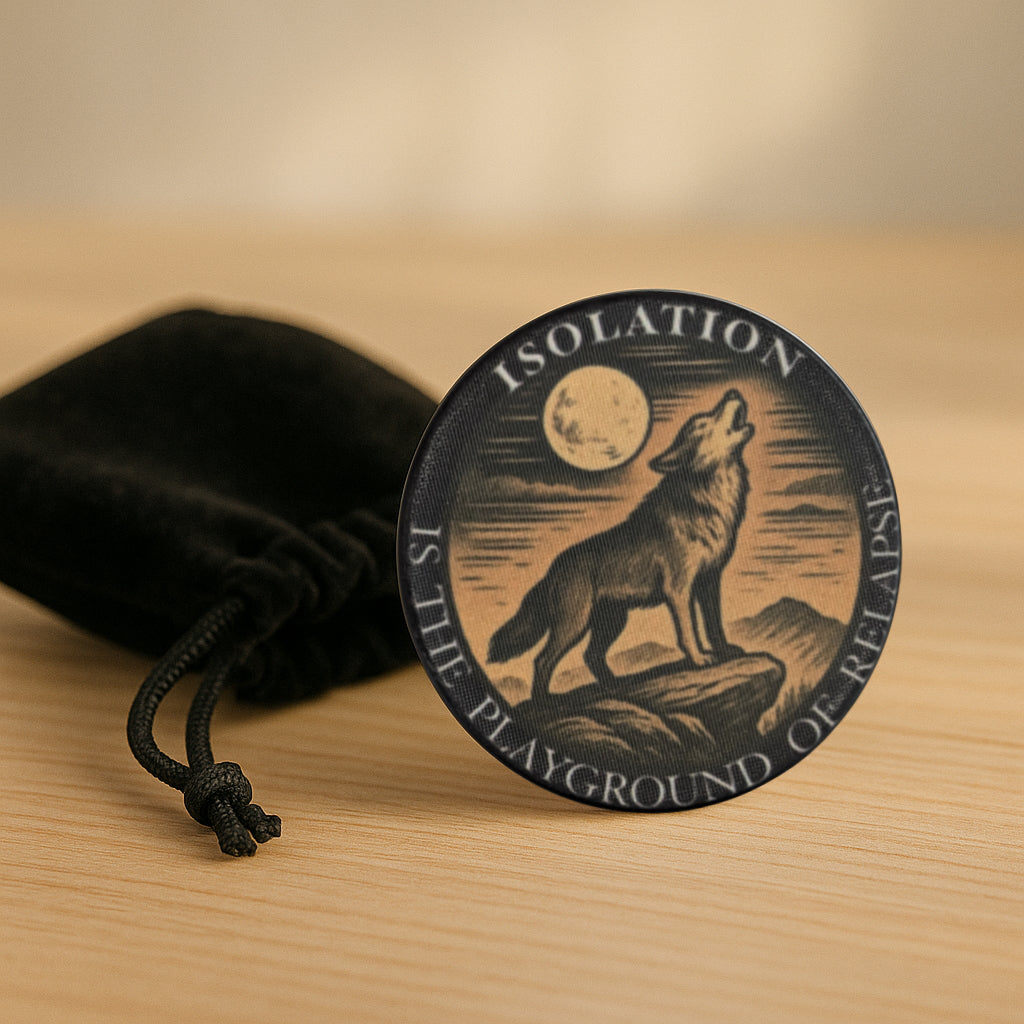Wolf Pack Sobriety Chip – Stick with the Winners / Isolation Recovery Token
