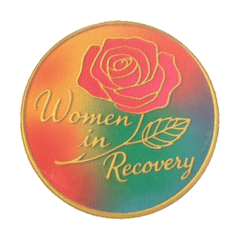 Women in Recovery Serenity Prayer Chip – Rainbow Inspirational Token with Rose Design
