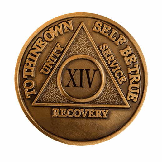 Personalized Bronze AA Sobriety Medallion | Custom Name & Sobriety Date Available
