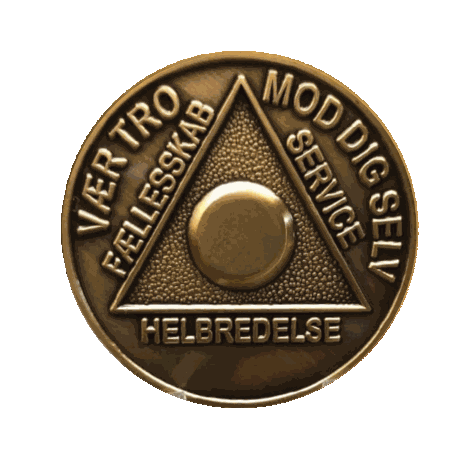 Danish Sobriety Coin | 1-60 Years Engraved in Traditional Numbers | AA Recovery Medallion