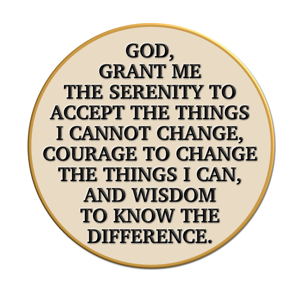 Let Go Let God AA Recovery Chip – Butterfly Design with Serenity Prayer on Back