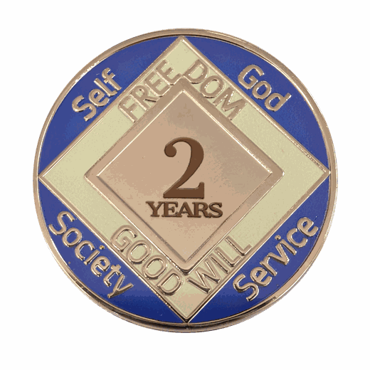 Custom Blue NA Recovery Coin – Choose Your Years or Months Clean Time Medallion