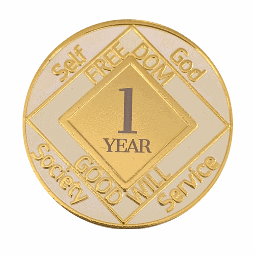 Custom White NA Recovery Coin – Choose Your Years or Months Clean Time Medallion