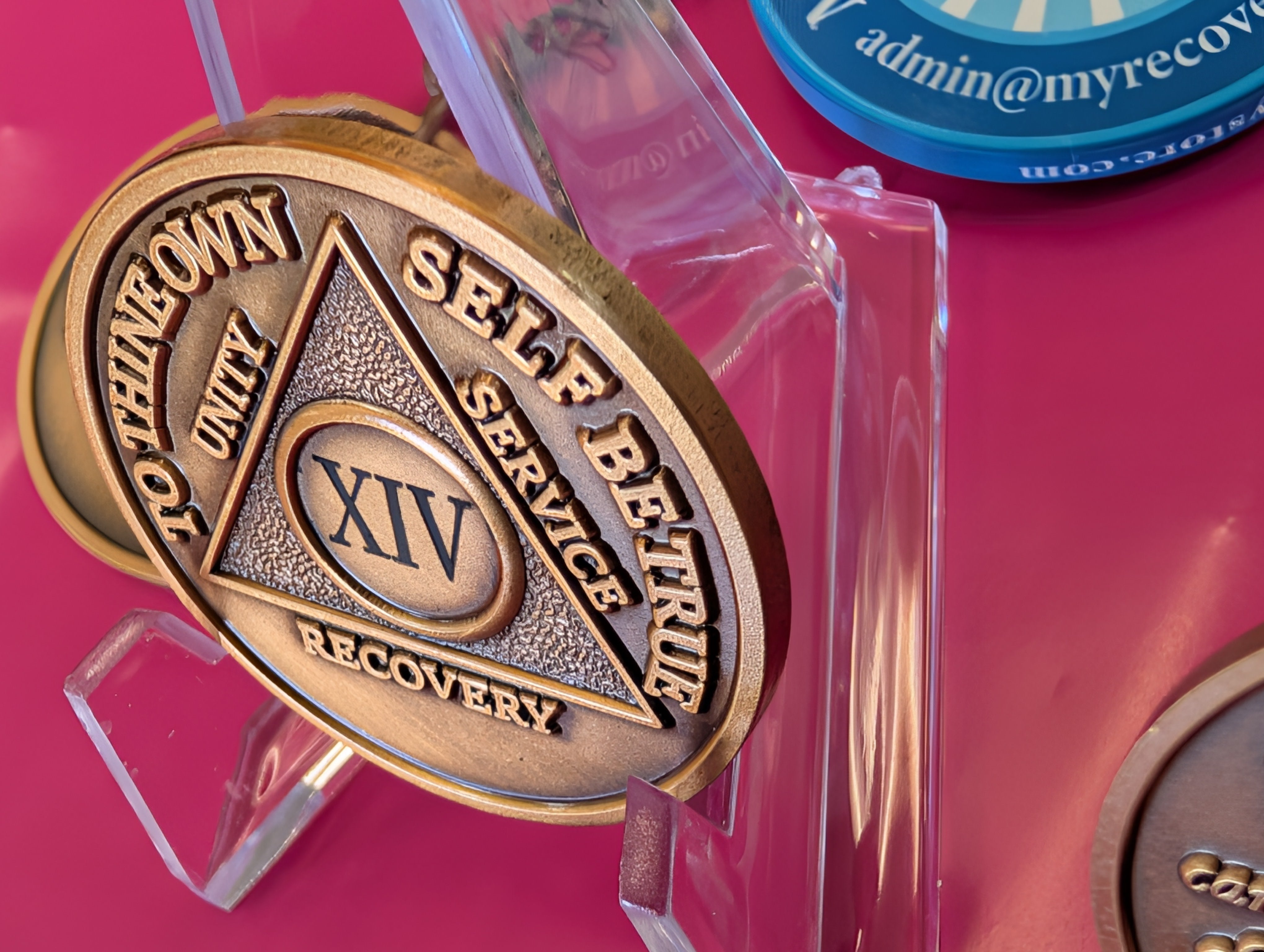 Personalized Bronze AA Sobriety Medallion | Custom Name & Sobriety Date Available