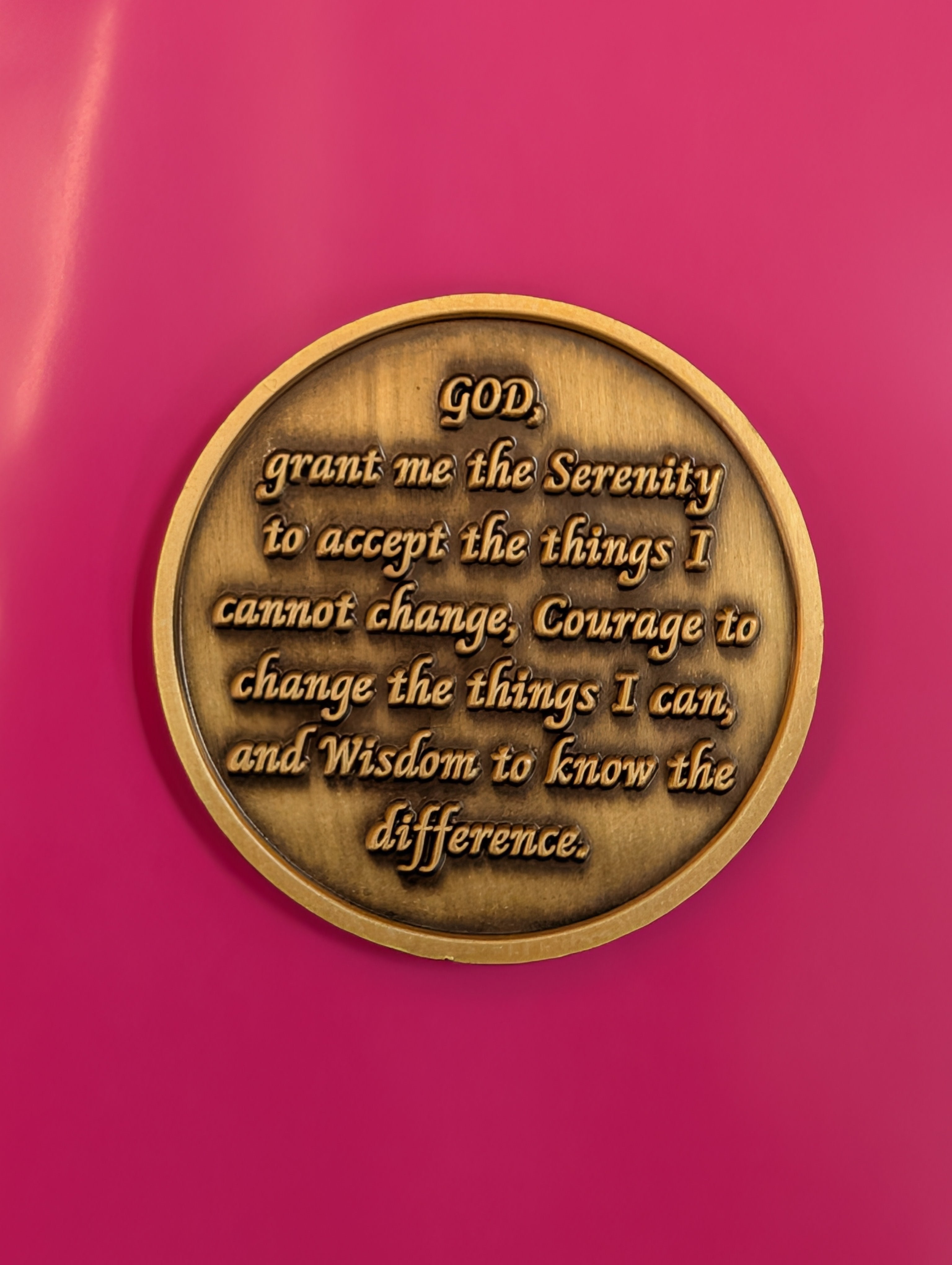 Personalized Bronze AA Sobriety Medallion | Custom Name & Sobriety Date Available