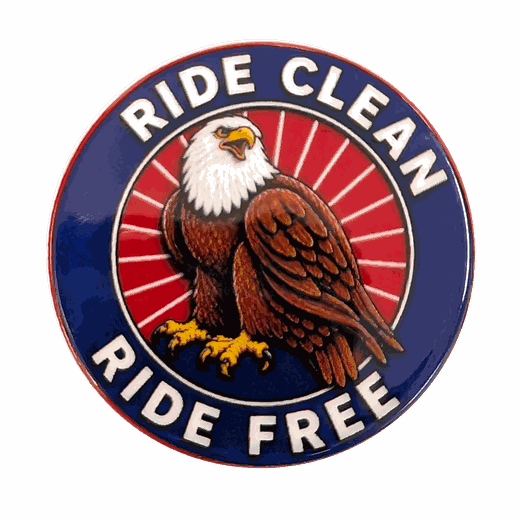 Ride Clean Ride Free AA NA Affirmation Style Chip – Motorcycle Themed Poker Chip