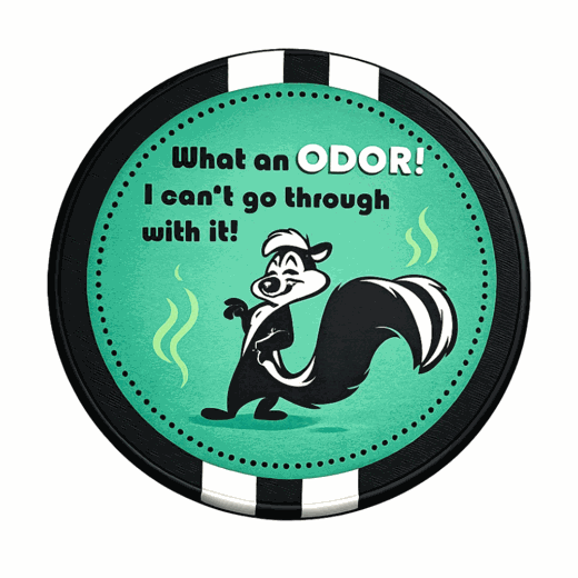 AA Humor Chip with Skunk Design – “What an ODOR I Can’t Go Through With It”