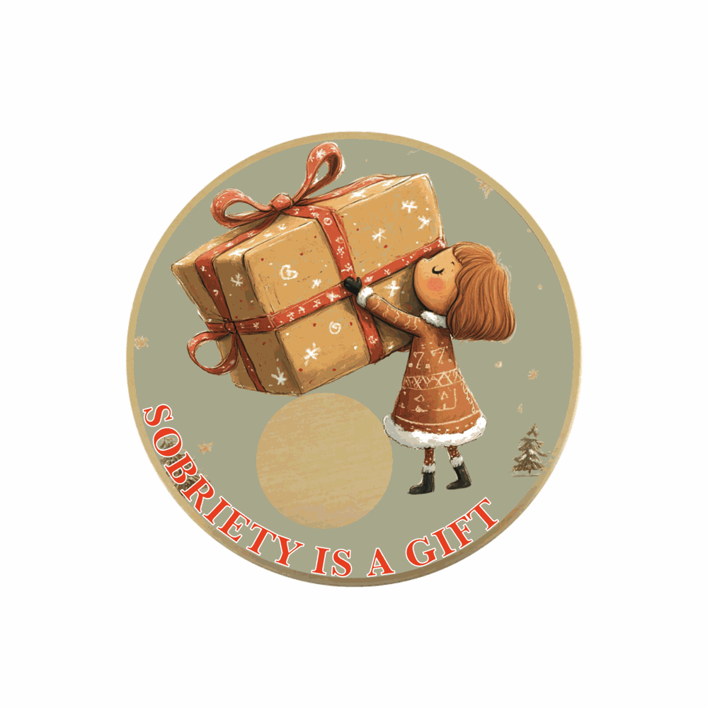 Sobriety Is a Gift Christmas Chip - Add Your Year