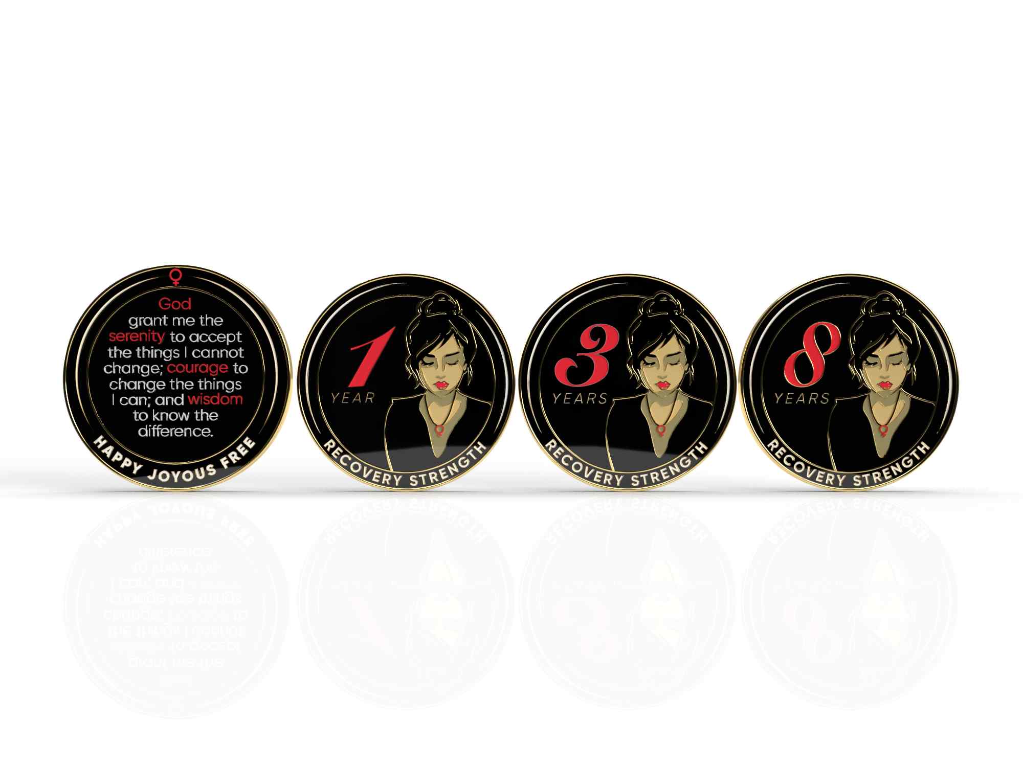 Women of Serenity AA Medallion Comes in Red Gift Box 1-50 Years