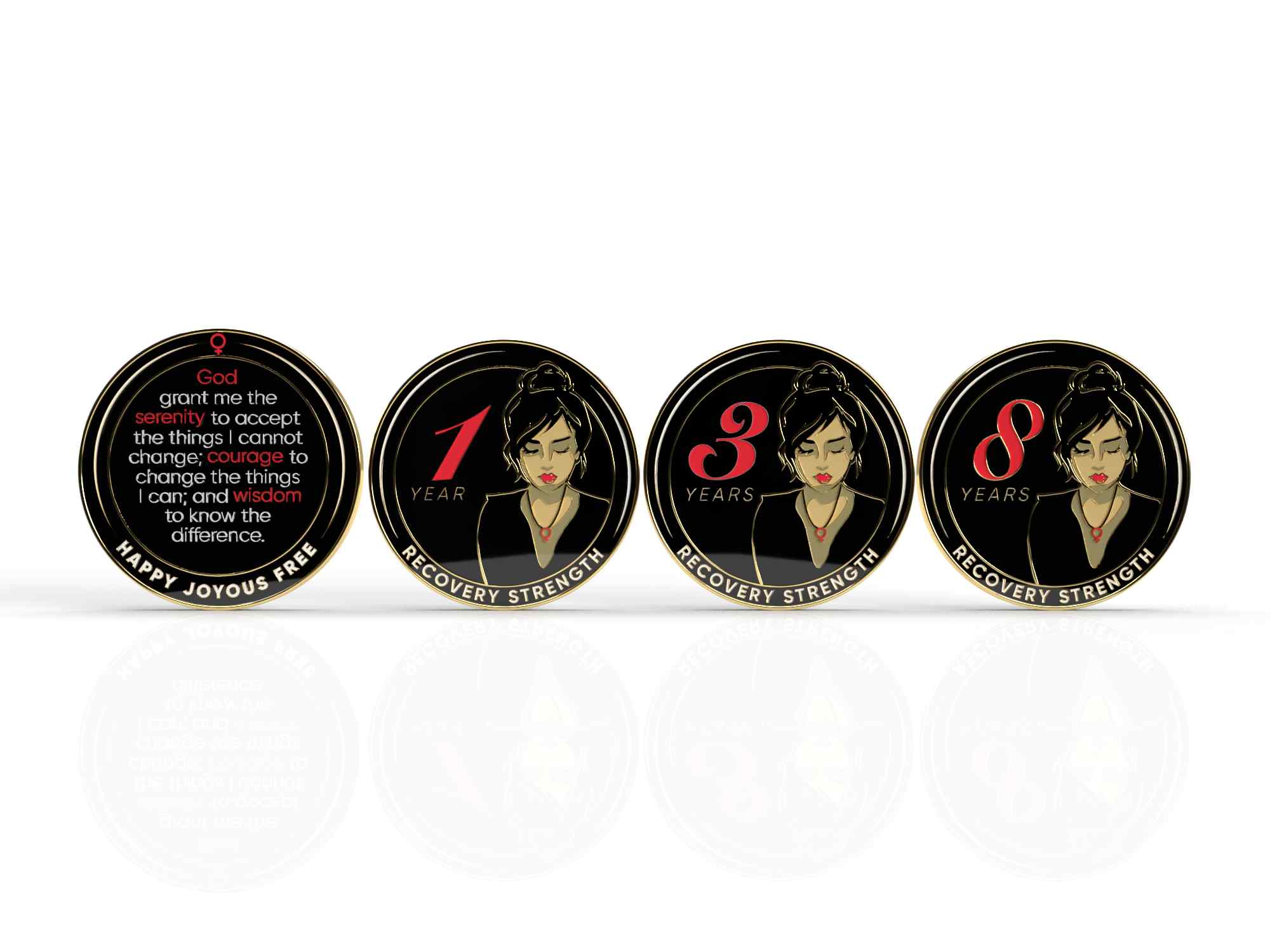 Women's AA Coin 1-50yrs Sobriety Chip