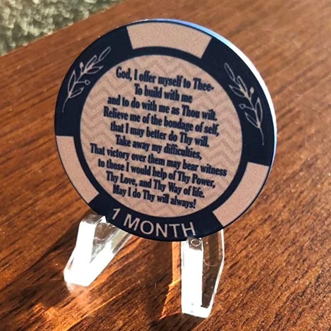 AA Monthly Sobriety Dog Tag with Chip