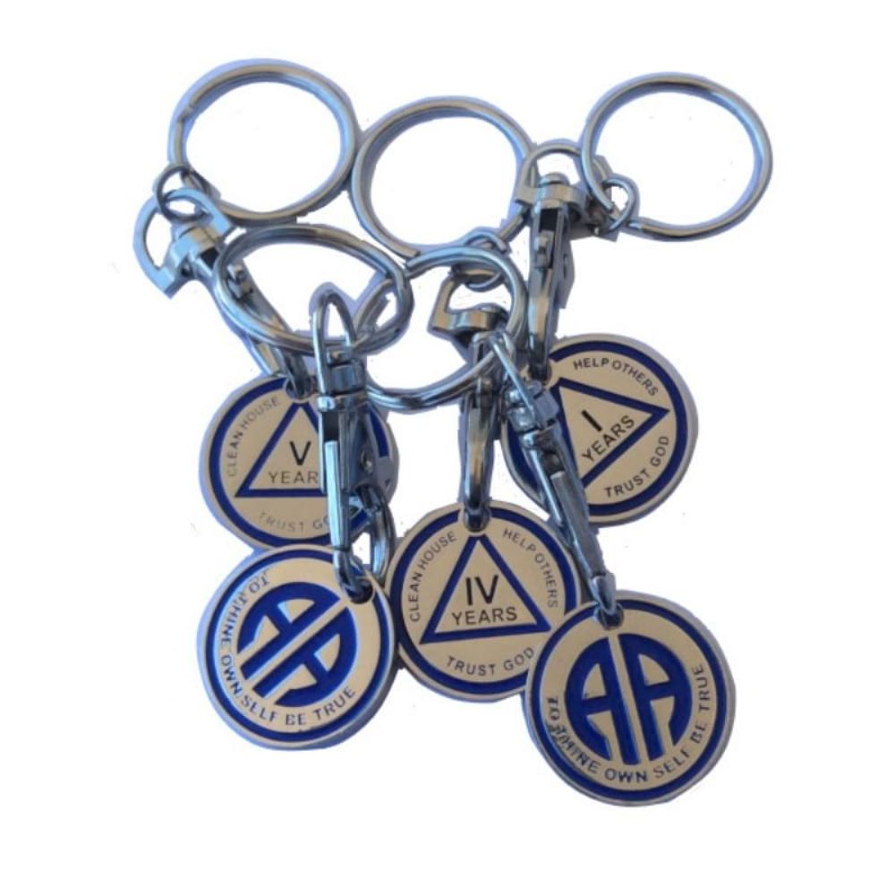 AA Yearly Sobriety Keychains (Years 1-5 Pack)