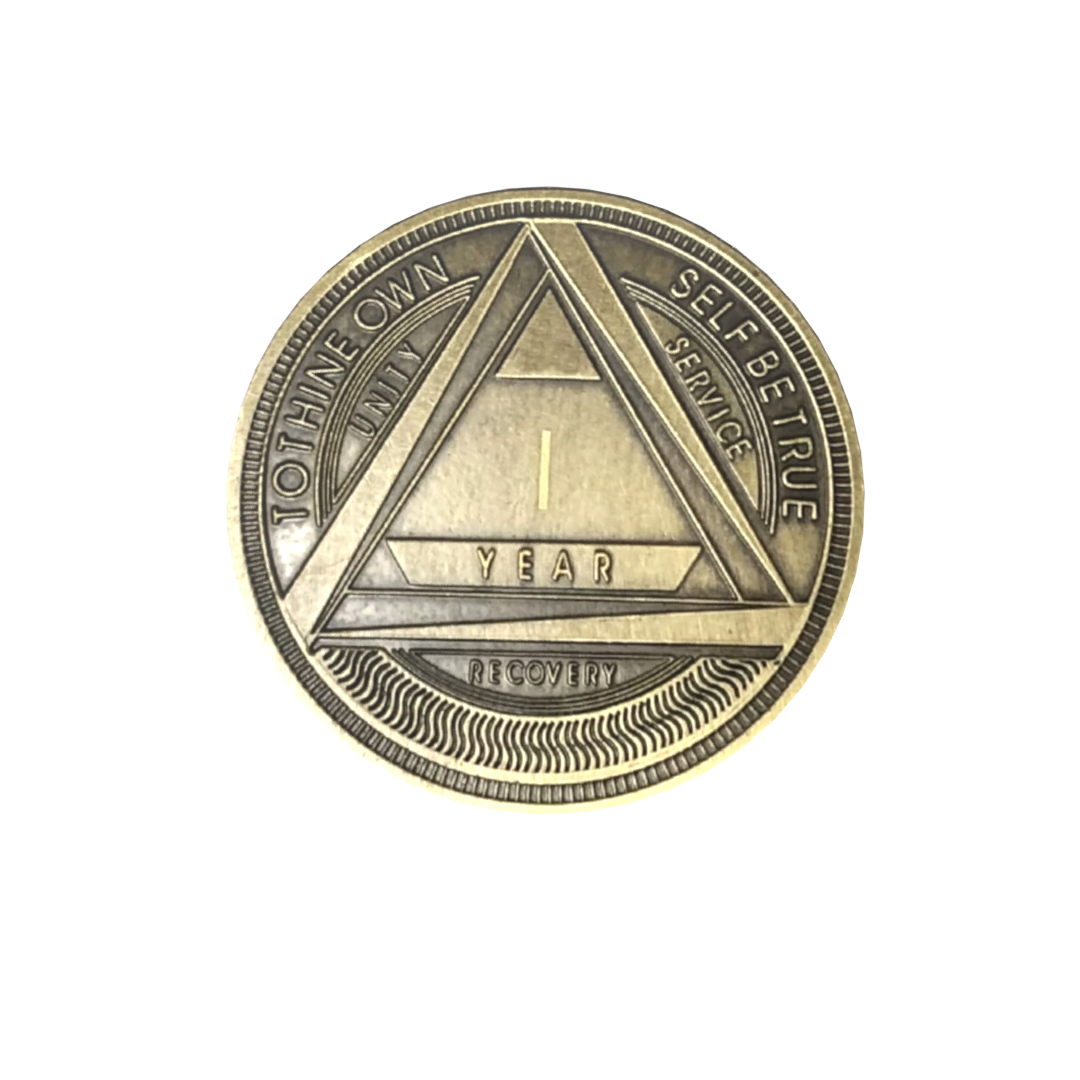 Bronze AA Coin 1-60yrs Sobriety Chip