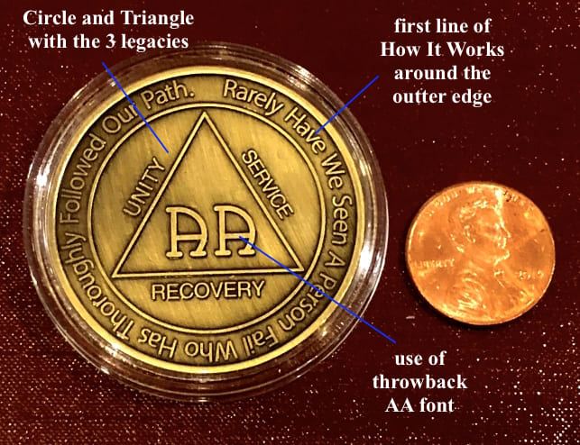 MRS Yearly 1-60 Years Sobriety Chip for Alcoholics Anonymous