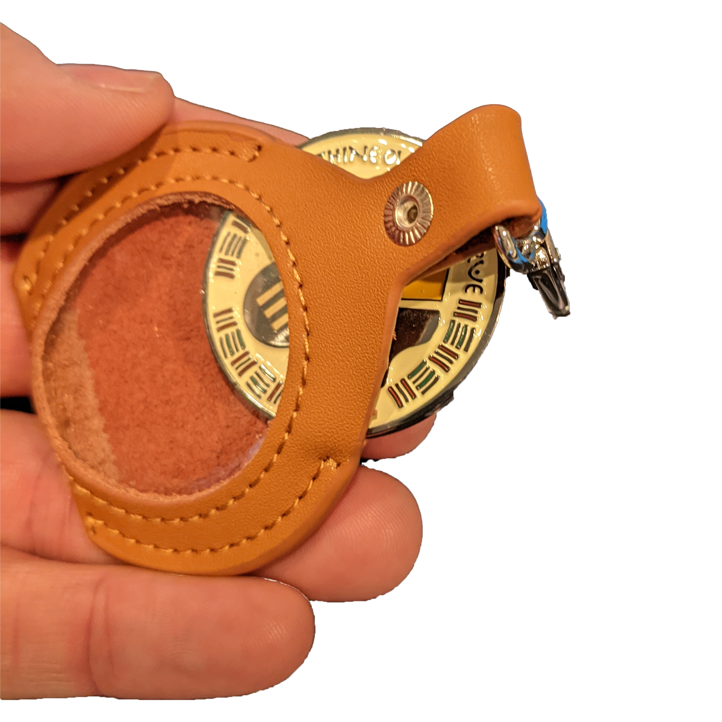 AA Coin Leather Keychain Holder for Sobriety Tokens