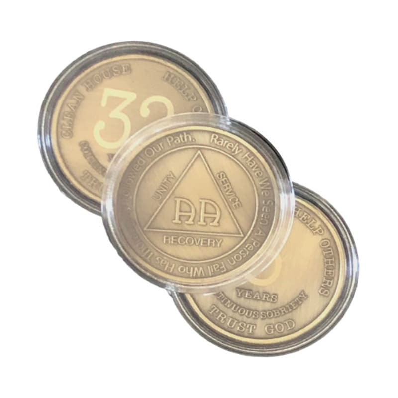 MRS Yearly 1-60 Years Sobriety Chip for Alcoholics Anonymous