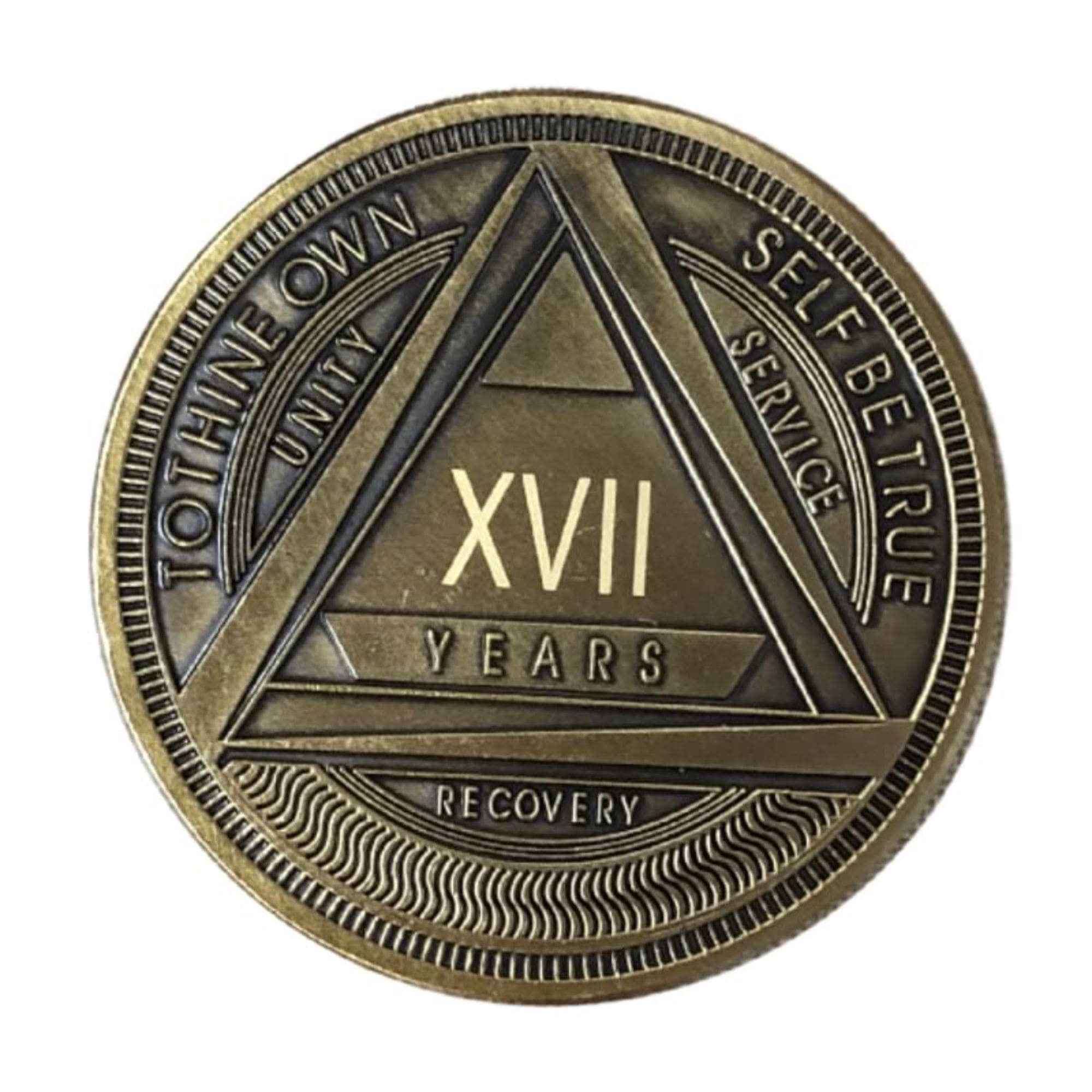 Bronze AA Coin 1-60yrs Sobriety Chip