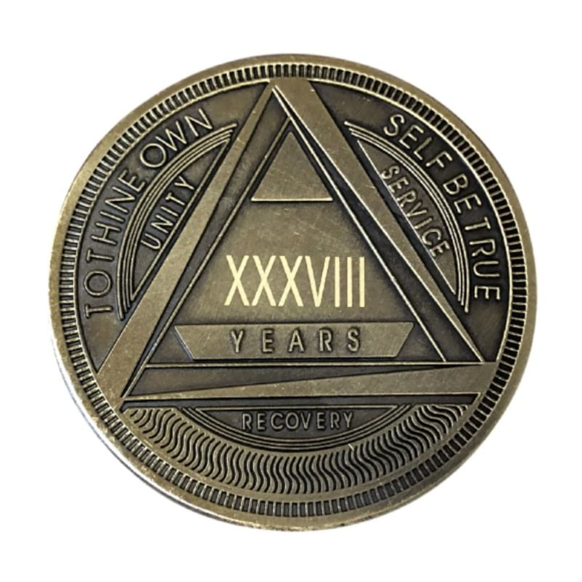 Bronze AA Coin 1-60yrs Sobriety Chip