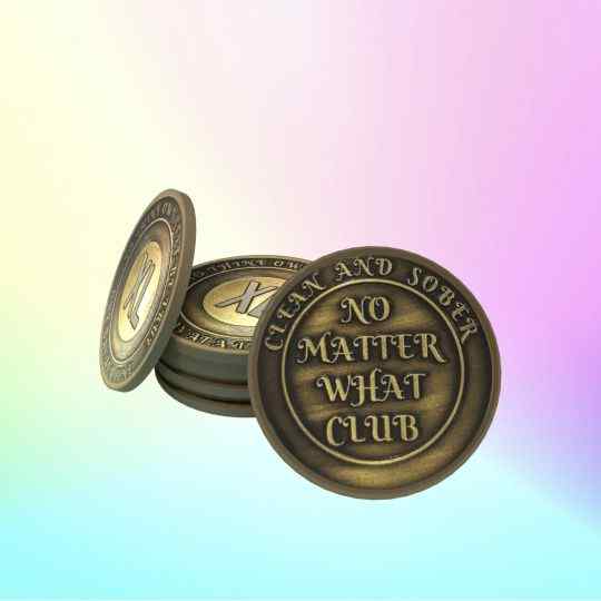 No Matter What Club AA Medallion 24hrs-60yrs Sobriety Chip W/ Gift Box