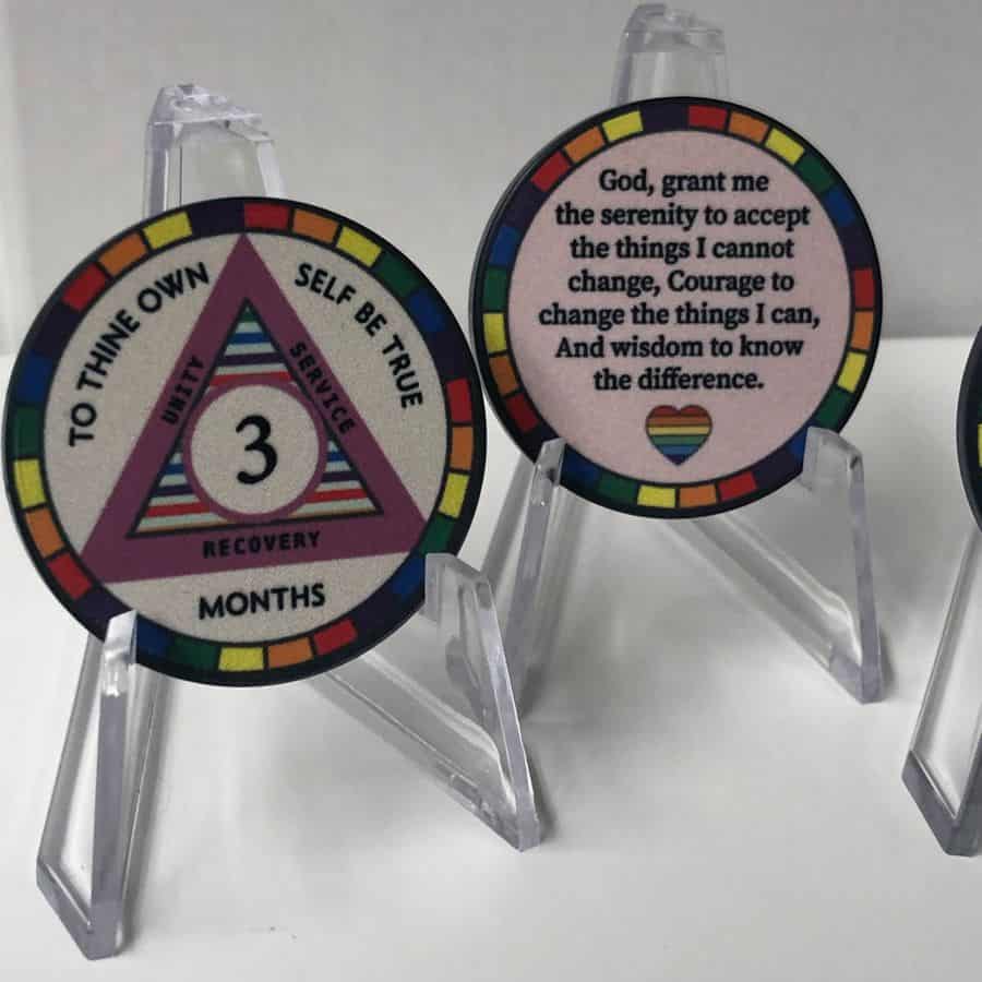 (12) Pack AA Monthly Chips Rainbow Monthly Chips 24hr Newcomer 1-11 Months Rainbow AA 1 Month Chip up to Alcoholics Anonymous 11 Months