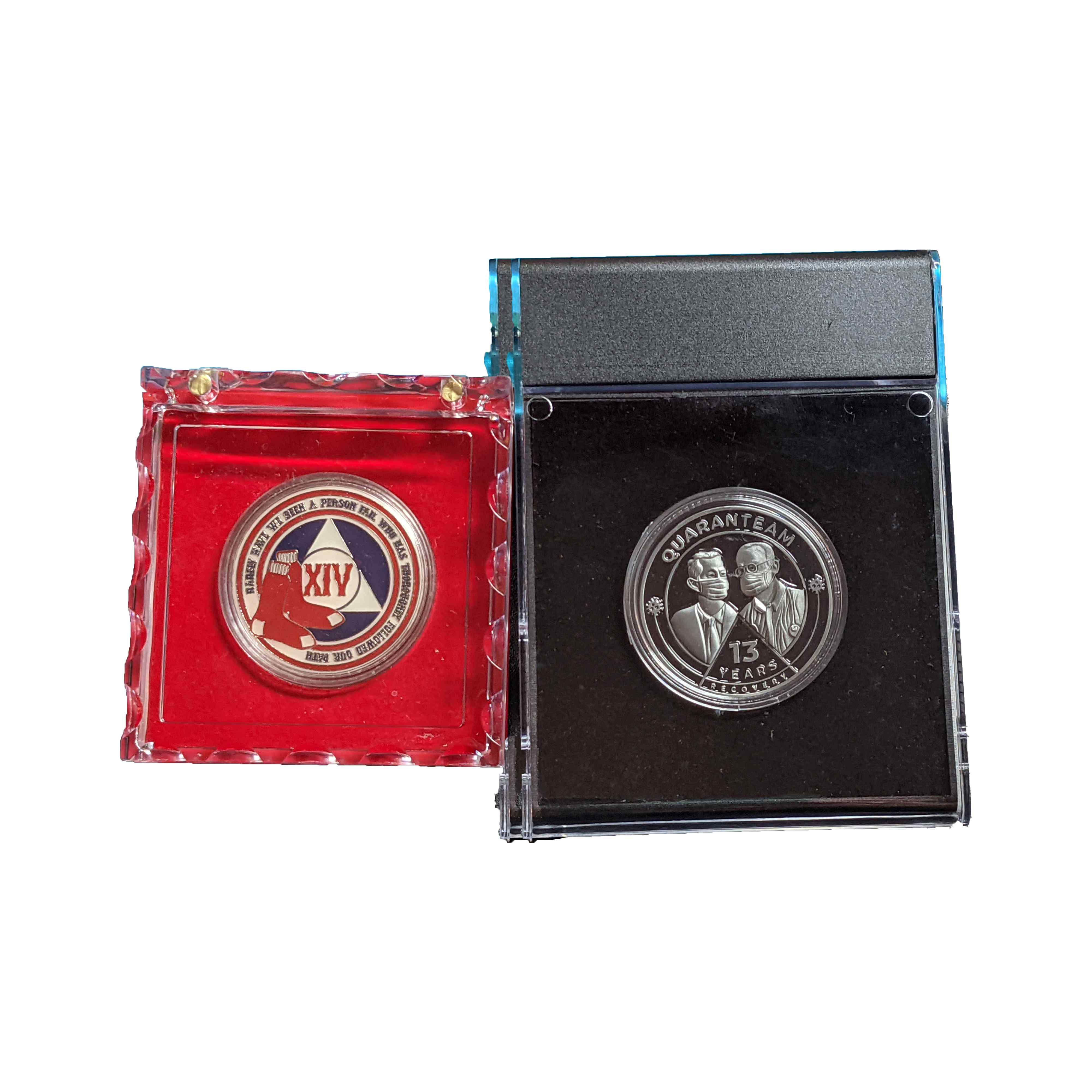 Red and Black Coin Case Holders