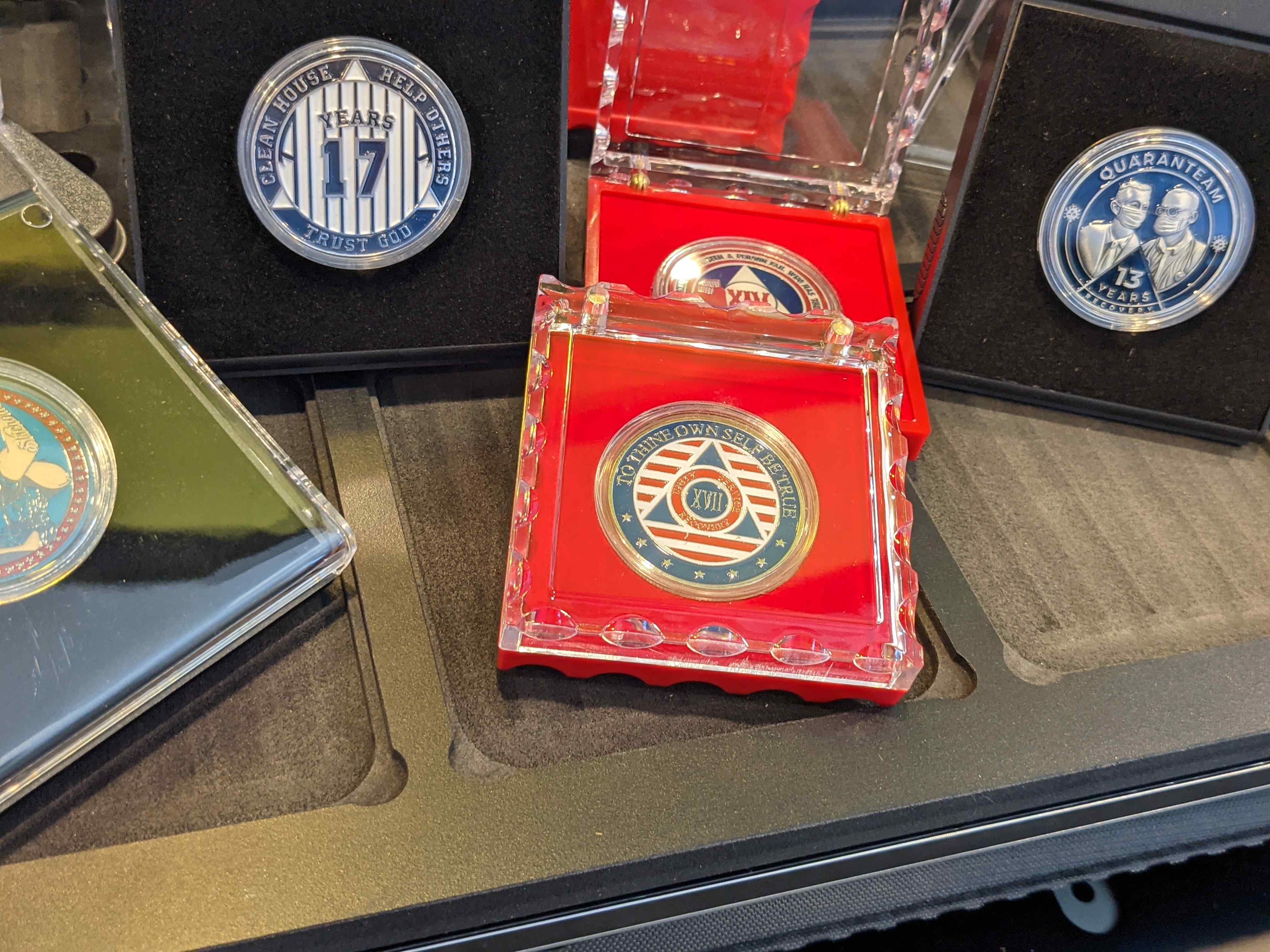 Red and Black Coin Case Holders