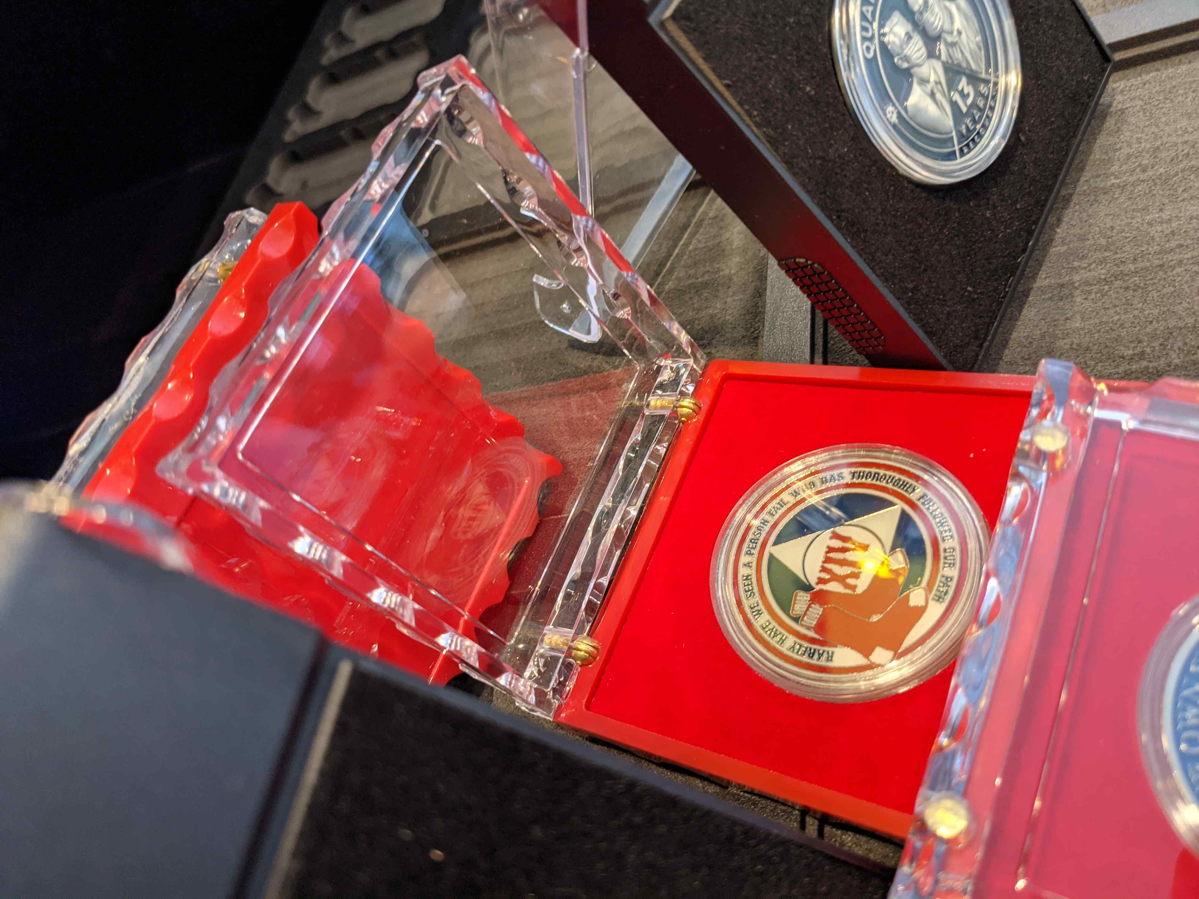 Red and Black Coin Case Holders