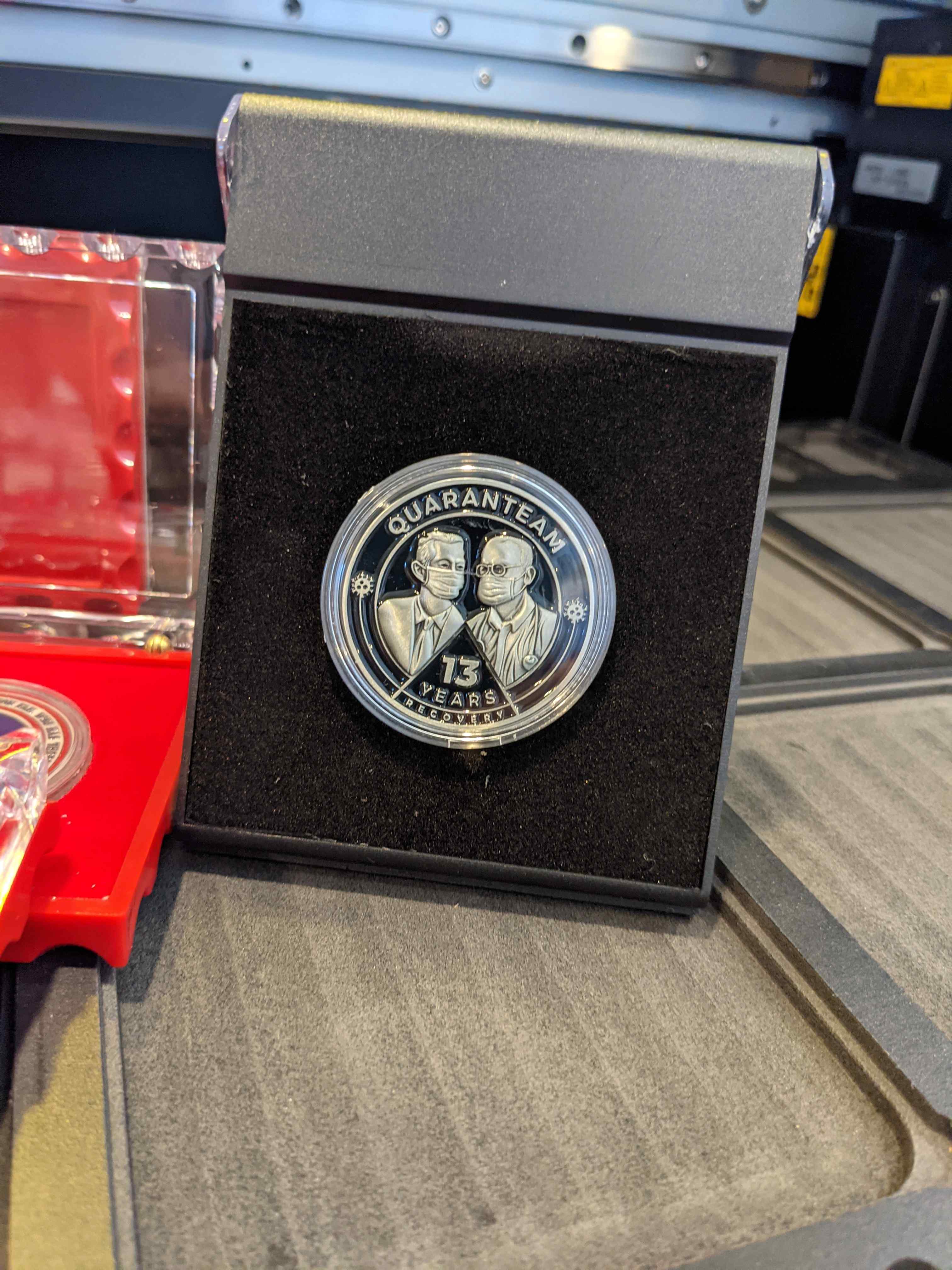 Red and Black Coin Case Holders