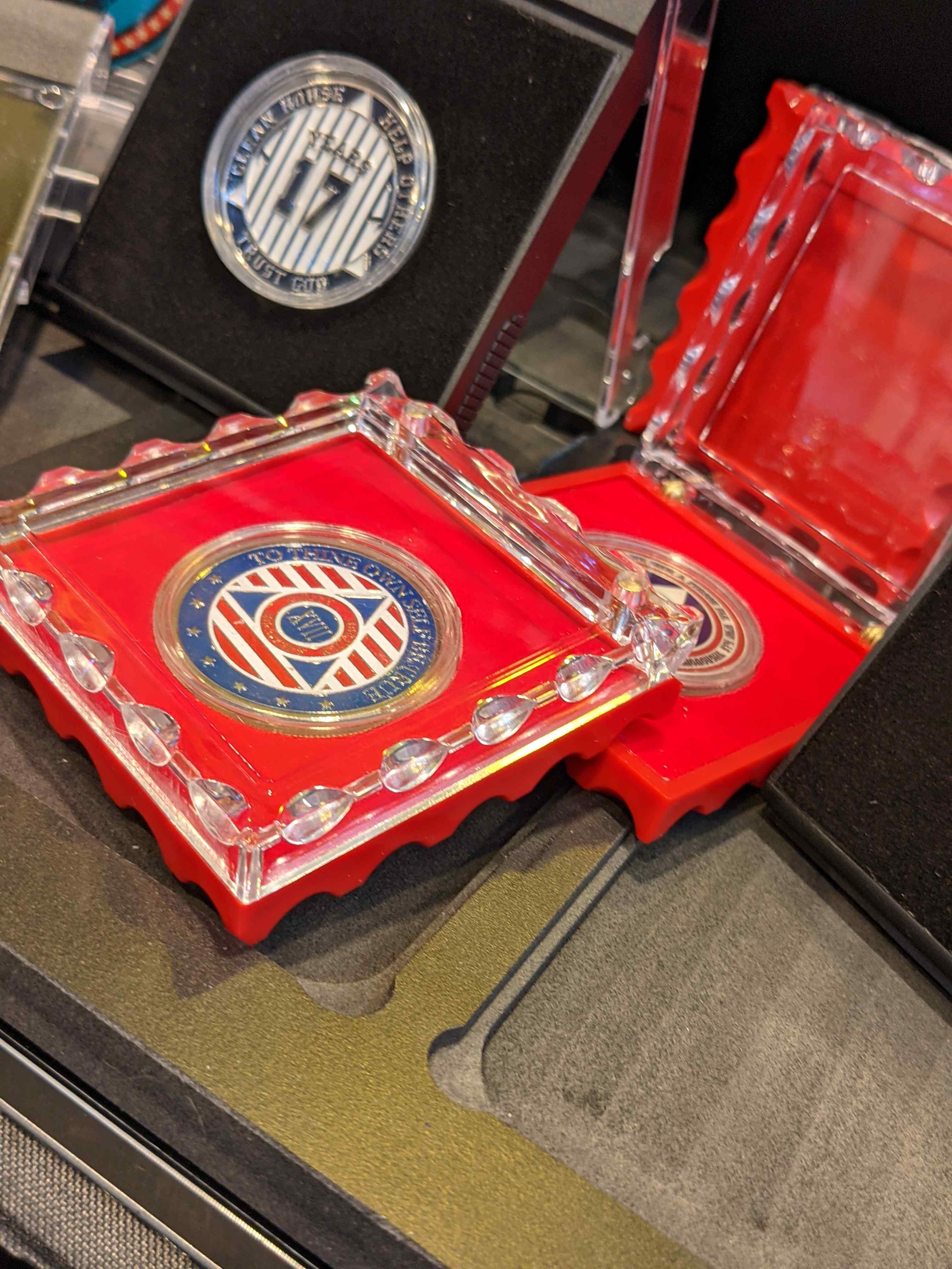Red and Black Coin Case Holders