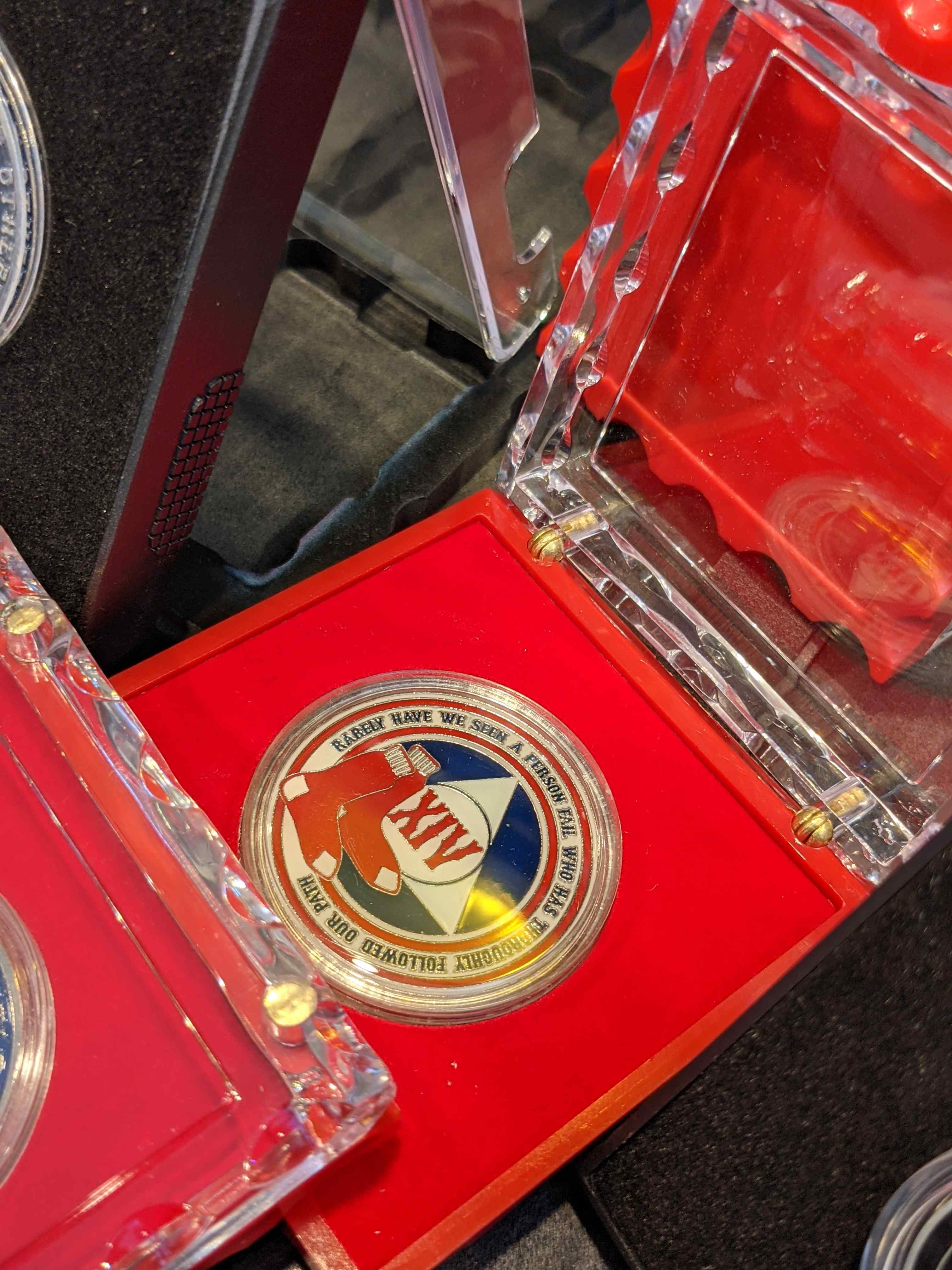 Red and Black Coin Case Holders